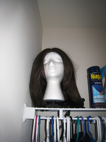 wig in closet