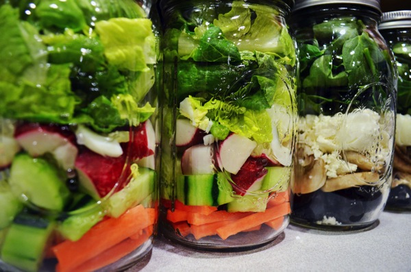 Mason Jar Salads Closeup