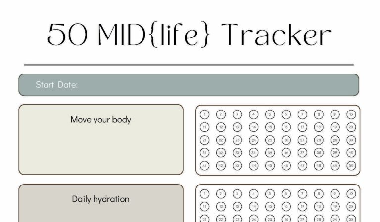 The 50 Mid{life} Health & Wellness Tracker